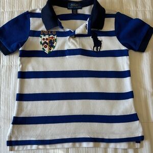 Ralph Lauren Bright Blue and White Polo Shirt Big Pony Crest Size 2T